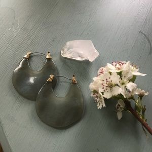 Free people blue & gold resin hoop